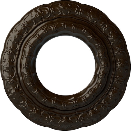 Ekena Millwork Lisbon Ceiling Medallion (Fits Canopies up to 7"), Hand-Painted Bronze, 15 3/8"OD x 7"ID x 1"P CM15LIBZS